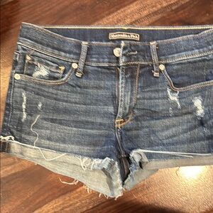 American Eagle Outfitters Blue Distressed Jean Shorts